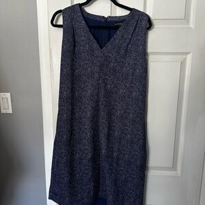 Banana Republic Navy Herringbone Midi Dress